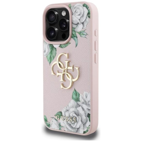 Guess GUHCP16XPGROP4MP Grained Roses Big 4G Logo tok iPhone 16 Pro Max - rózsaszín