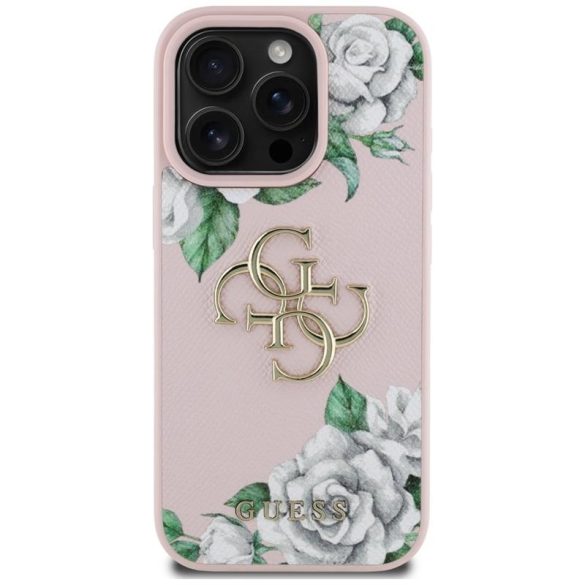 Guess GUHCP16XPGROP4MP Grained Roses Big 4G Logo tok iPhone 16 Pro Max - rózsaszín
