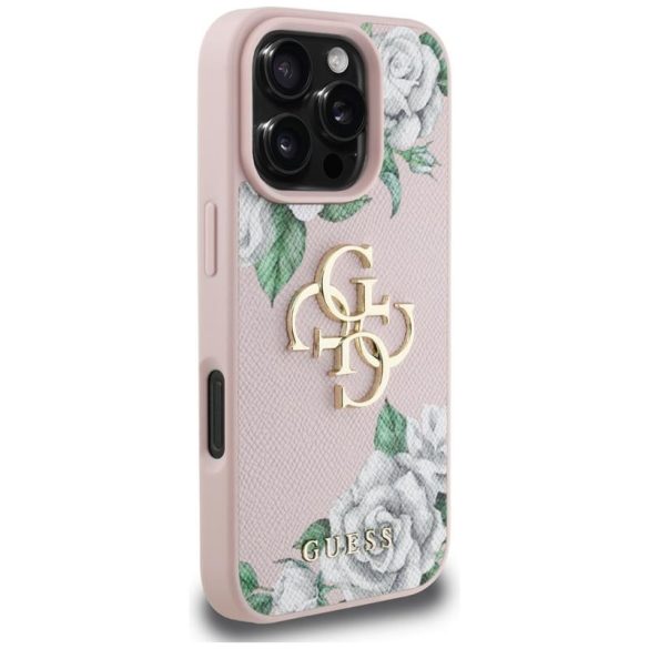 Guess GUHCP16XPGROP4MP Grained Roses Big 4G Logo tok iPhone 16 Pro Max - rózsaszín
