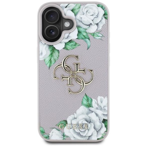 Guess GUHCP16SPGROP4MU Grained Roses Big 4G Logo tok iPhone 16 - fáradt lila