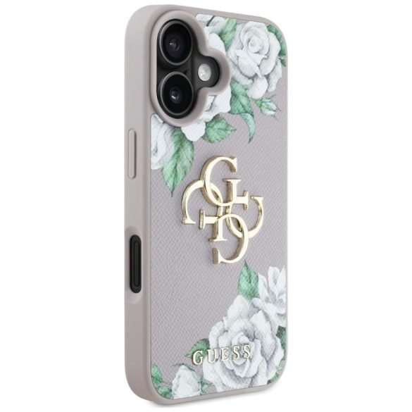 Guess GUHCP16SPGROP4MU Grained Roses Big 4G Logo tok iPhone 16 - fáradt lila