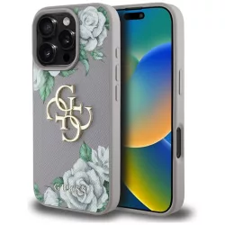   Guess GUHCP16XPGROP4MU Grained Roses Big 4G Logo tok iPhone 16 Pro Max - fáradt lila