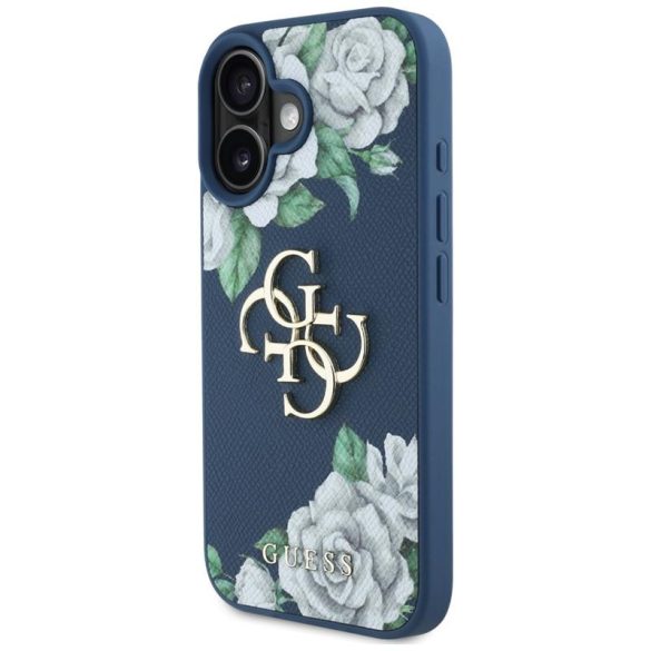 Guess GUHCP16SPGROP4MB Grained Roses Big 4G Logo tok iPhone 16 - kék