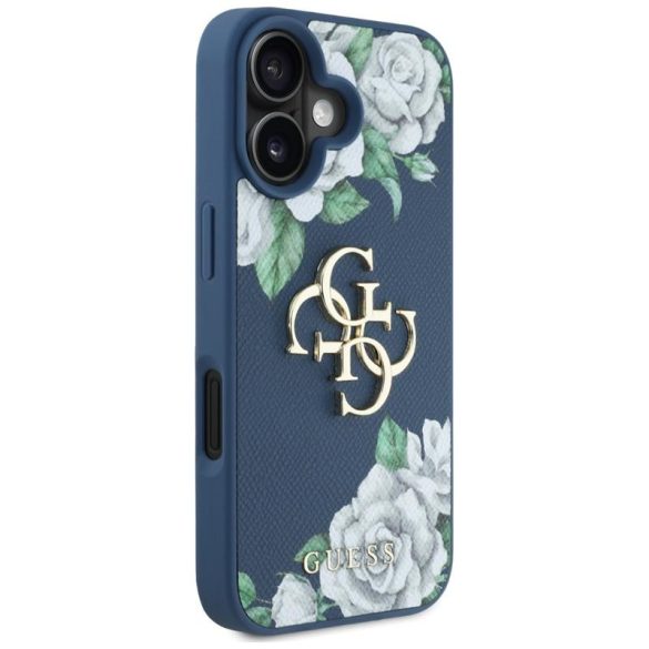 Guess GUHCP16SPGROP4MB Grained Roses Big 4G Logo tok iPhone 16 - kék