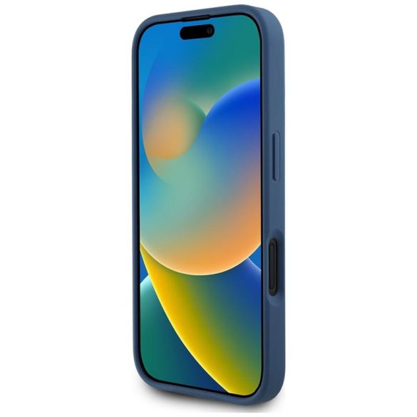 Guess GUHCP16SPGROP4MB Grained Roses Big 4G Logo tok iPhone 16 - kék