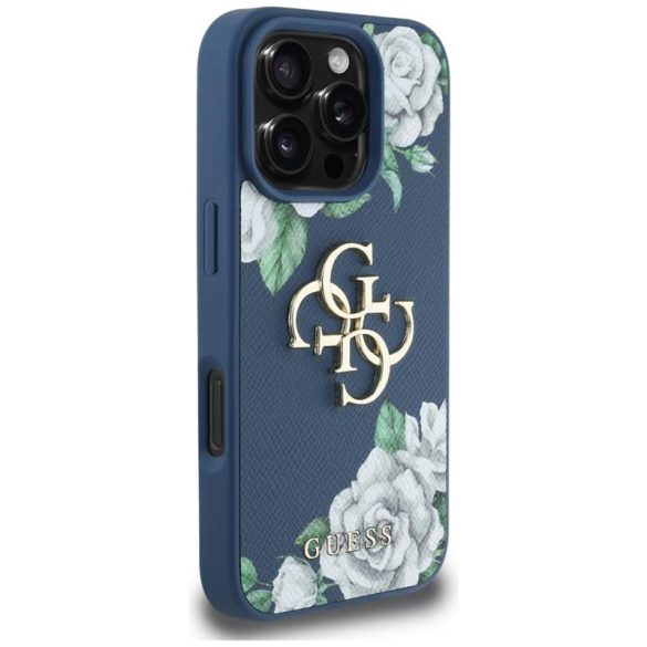 Guess GUHCP16LPGROP4MK Grained Roses Big 4G Logo tok iPhone 16 Pro Max - kék