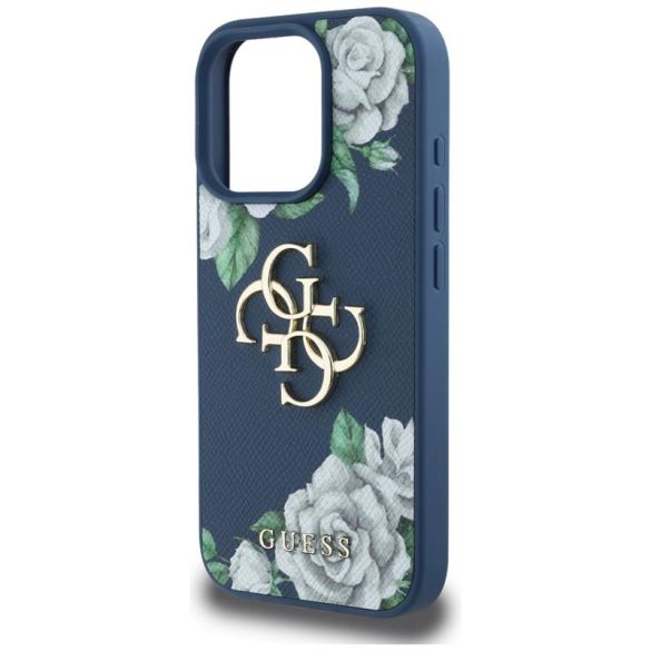 Guess GUHCP16LPGROP4MK Grained Roses Big 4G Logo tok iPhone 16 Pro Max - kék
