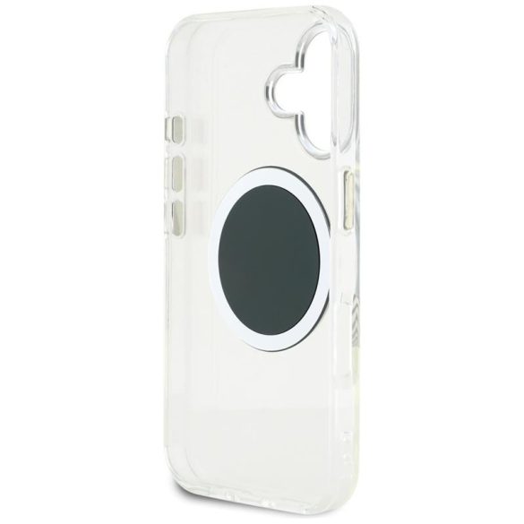 Guess GUHMP16SHTDRCEDK IML Metal Colored Circle Classic Logo MagSafe-kompatibilis tok iPhone 16 - fekete