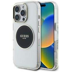   Guess GUHMP16LHTDRCEDK IML Metal Colored Circle Classic Logo MagSafe-kompatibilis tok iPhone 16 Pro - fekete