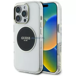   Guess GUHMP16LHTDRCEDK IML Metal Colored Circle Classic Logo MagSafe-kompatibilis tok iPhone 16 Pro - fekete