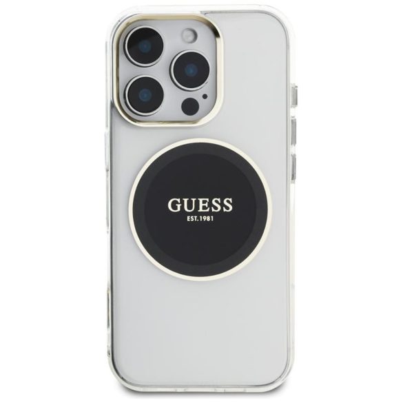 Guess GUHMP16LHTDRCEDK IML Metal Colored Circle Classic Logo MagSafe-kompatibilis tok iPhone 16 Pro - fekete