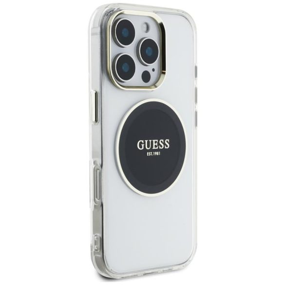 Guess GUHMP16LHTDRCEDK IML Metal Colored Circle Classic Logo MagSafe-kompatibilis tok iPhone 16 Pro - fekete