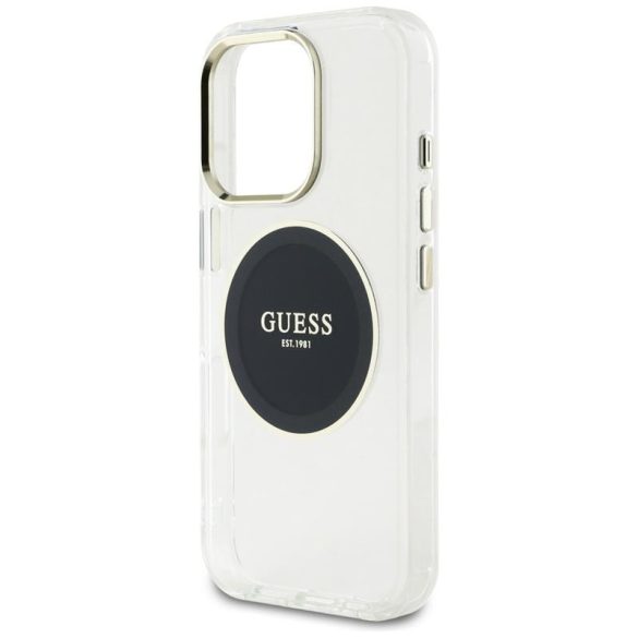 Guess GUHMP16LHTDRCEDK IML Metal Colored Circle Classic Logo MagSafe-kompatibilis tok iPhone 16 Pro - fekete