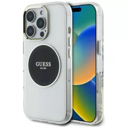   Guess GUHMP16XHTDRCEDK IML Metal Colored Circle Classic Logo MagSafe-kompatibilis tok iPhone 16 Pro Max - fekete