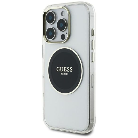 Guess GUHMP16XHTDRCEDK IML Metal Colored Circle Classic Logo MagSafe-kompatibilis tok iPhone 16 Pro Max - fekete
