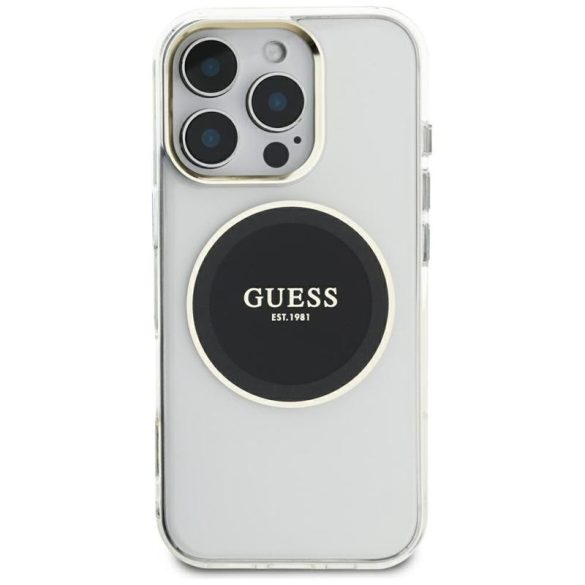 Guess GUHMP16XHTDRCEDK IML Metal Colored Circle Classic Logo MagSafe-kompatibilis tok iPhone 16 Pro Max - fekete
