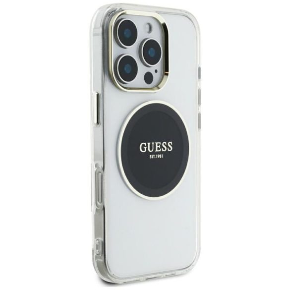 Guess GUHMP16XHTDRCEDK IML Metal Colored Circle Classic Logo MagSafe-kompatibilis tok iPhone 16 Pro Max - fekete