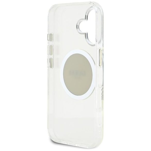 Guess GUHMP16SHTDRCEDG IML Metal Colored Circle Classic Logo MagSafe-kompatibilis tok iPhone 16 - szürke