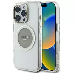   Guess GUHMP16XHTDRCEDG IML Metal Colored Circle Classic Logo MagSafe-kompatibilis tok iPhone 16 Pro Max - szürke