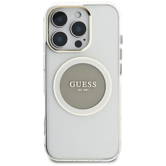Guess GUHMP16XHTDRCEDG IML Metal Colored Circle Classic Logo MagSafe-kompatibilis tok iPhone 16 Pro Max - szürke