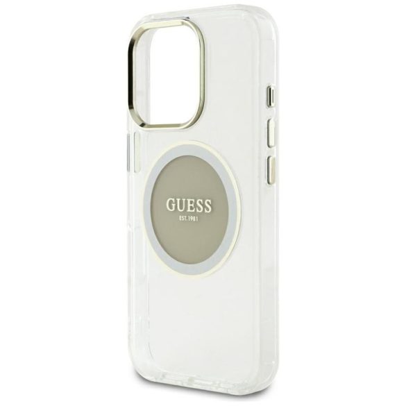 Guess GUHMP16XHTDRCEDG IML Metal Colored Circle Classic Logo MagSafe-kompatibilis tok iPhone 16 Pro Max - szürke
