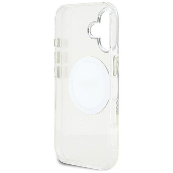 Guess GUHMP16SHTDRCEDH IML Metal Colored Circle Classic Logo MagSafe-kompatibilis tok iPhone 16 - fehér