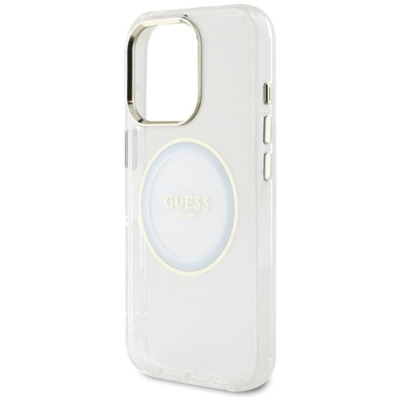 Guess GUHMP16LHTDRCEDH IML Metal Colored Circle Classic Logo MagSafe-kompatibilis tok iPhone 16 Pro - fehér