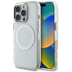   Guess GUHMP16XHTDRCEDH IML Metal Colored Circle Classic Logo MagSafe-kompatibilis tok iPhone 16 Pro Max - fehér