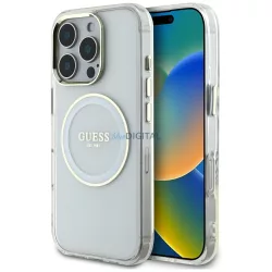   Guess GUHMP16XHTDRCEDH IML Metal Colored Circle Classic Logo MagSafe-kompatibilis tok iPhone 16 Pro Max - fehér