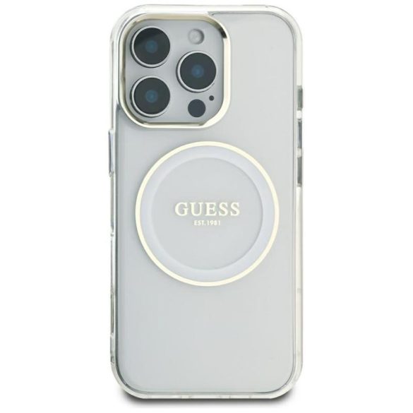 Guess GUHMP16XHTDRCEDH IML Metal Colored Circle Classic Logo MagSafe-kompatibilis tok iPhone 16 Pro Max - fehér