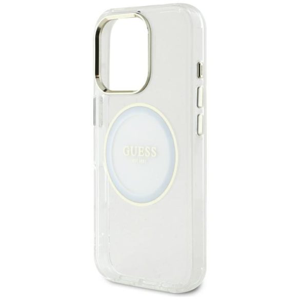 Guess GUHMP16XHTDRCEDH IML Metal Colored Circle Classic Logo MagSafe-kompatibilis tok iPhone 16 Pro Max - fehér