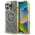 Tok Guess IML fémes csillogású 4G kör és háromszög alakú MagSafe tok iPhone 16 Pro Max, barna