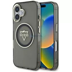   Tok Guess IML Metal Mountain Logo MagSafe tok iPhone 16, fekete