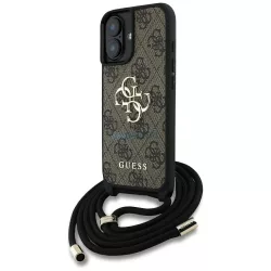   Tok Guess 4G Big Logo Cord Stap keresztvállú tok iPhone 16 Plus, barna