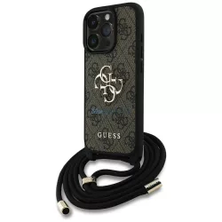   Tok Guess 4G Big Logo Cord Stap keresztvállú tok iPhone 16 Pro, barna