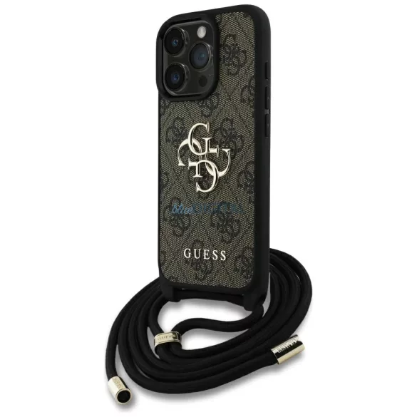 Tok Guess 4G Big Logo Cord Stap keresztvállú tok iPhone 16 Pro, barna