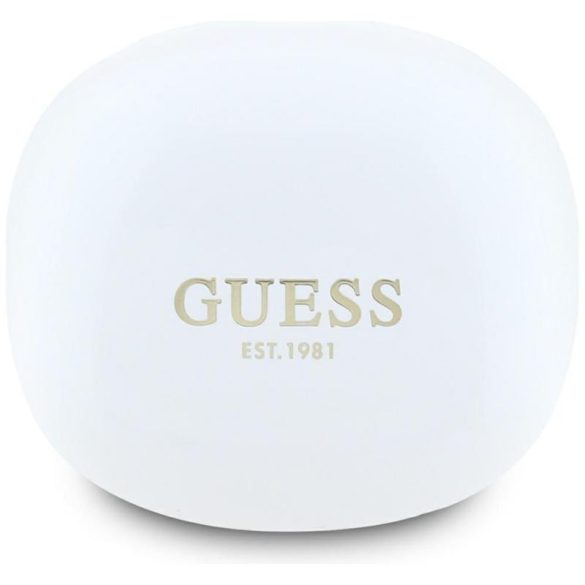 Guess GUTWST7FCEEH Flat Classic Logo Electroplated TWS Bluetooth vezeték nélküli fülhallgató - fehér