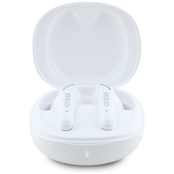 Guess GUTWST7FCEEH Flat Classic Logo Electroplated TWS Bluetooth vezeték nélküli fülhallgató - fehér