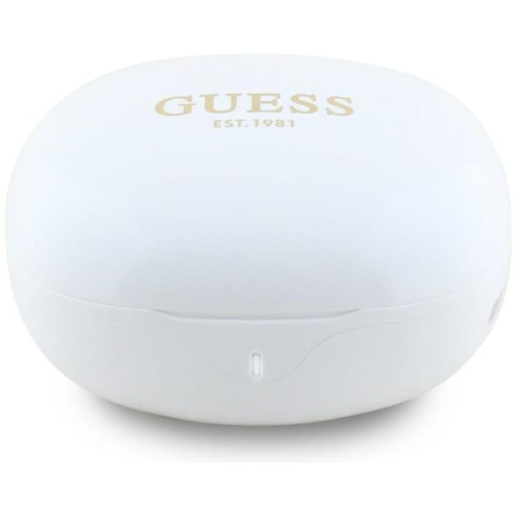 Guess GUTWST7FCEEH Flat Classic Logo Electroplated TWS Bluetooth vezeték nélküli fülhallgató - fehér