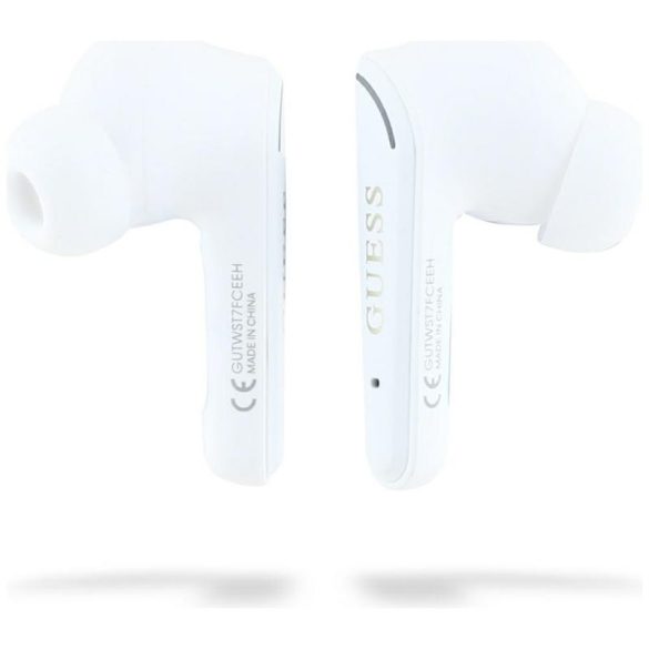 Guess GUTWST7FCEEH Flat Classic Logo Electroplated TWS Bluetooth vezeték nélküli fülhallgató - fehér