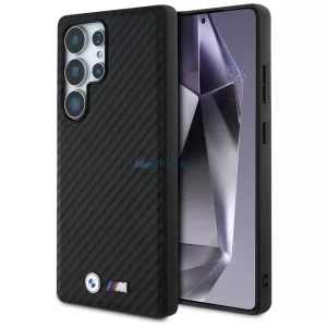 BMW Leather Carbon MagSafe tok Samsung Galaxy S25 Ultra, fekete