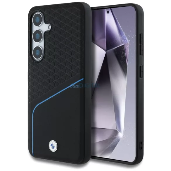 BMW bőrtok, texturált és sima felületű     MagSafe Samsung Galaxy S25, fekete