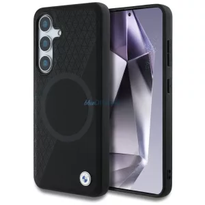 BMW bőr, félig texturált MagSafe tok Samsung Galaxy S25, fekete