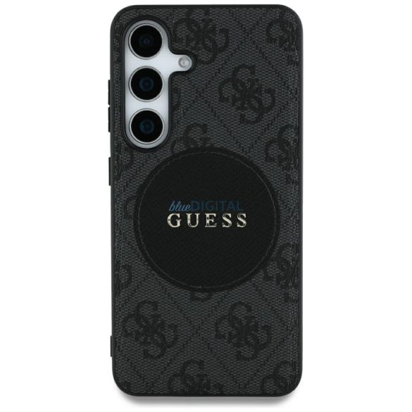 Guess 4G Round Patch Classic Logo MagSafe-kompatibilis tok Samsung Galaxy S25 Ultra - fekete