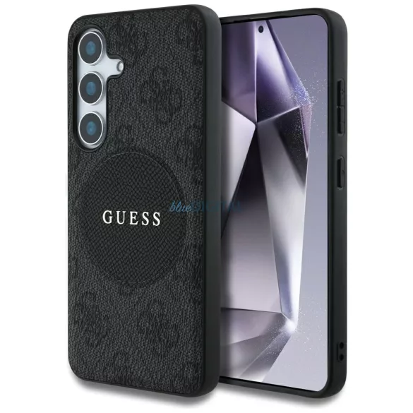 Guess 4G Round Patch Classic Logo MagSafe-kompatibilis tok Samsung Galaxy S25 Plus - fekete