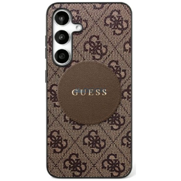 Guess 4G Round Patch Classic Logo MagSafe-kompatibilis tok Samsung Galaxy S25 Ultra - barna