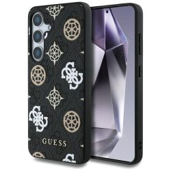   Guess 4G Printed Colored Peony Pattern MagSafe-kompatibilis tok Samsung Galaxy S25 - fekete