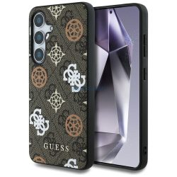   Guess 4G Printed Colored Peony Pattern MagSafe-kompatibilis tok Samsung Galaxy S25 - barna