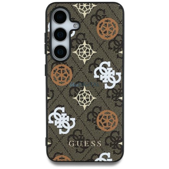 Guess 4G Printed Colored Peony Pattern MagSafe-kompatibilis tok Samsung Galaxy S25 Ultra - barna