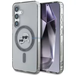   Karl Lagerfeld Button Karl & Choupette Heads Printed Logo MagSafe-kompatibilis tok Samsung Galaxy S25 - fekete